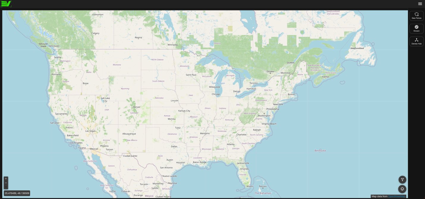 The map on first sign-in.