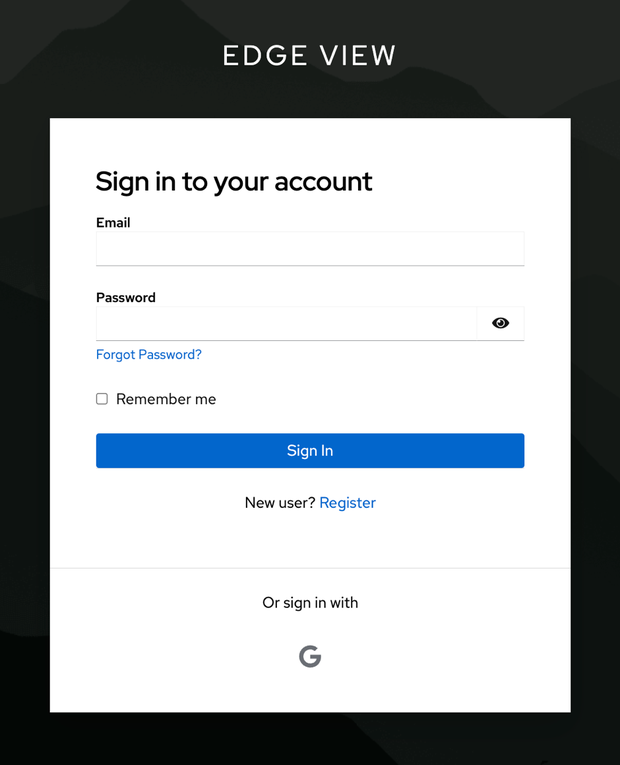 The sign-in screen.