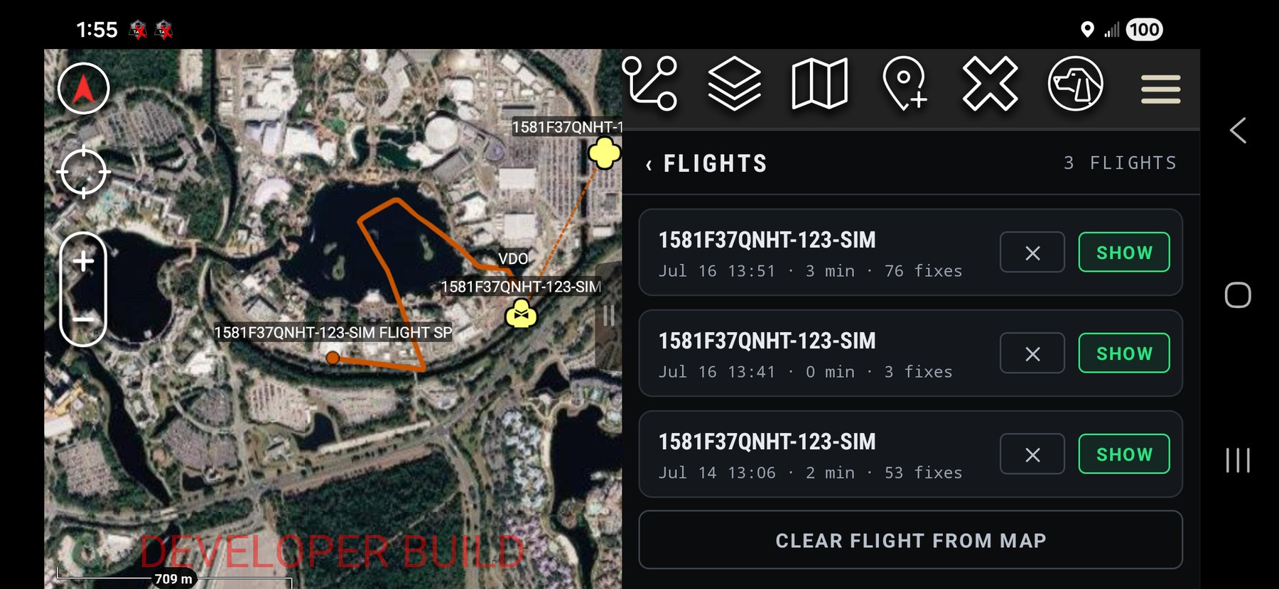 Flight history.